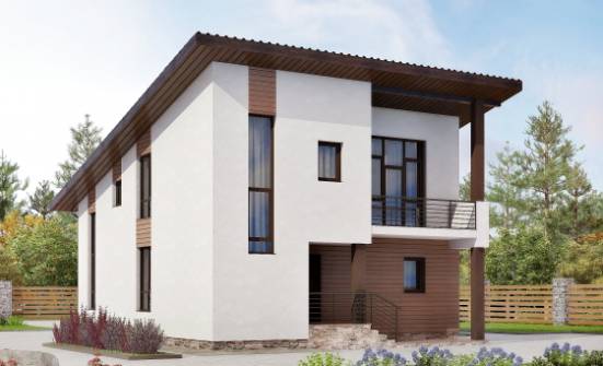 140-005-П Проект двухэтажного дома мансардой, простой дом из блока Кропоткин | Проекты домов от House Expert
