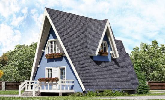 100-002-П Проект двухэтажного дома мансардой, компактный загородный дом из бревен Славянск-на-Кубани | Проекты домов от House Expert