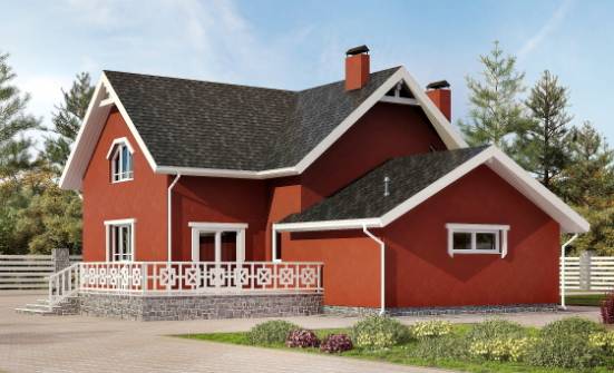 180-013-Л Проект двухэтажного дома с мансардой и гаражом, простой домик из керамзитобетонных блоков Армавир | Проекты домов от House Expert
