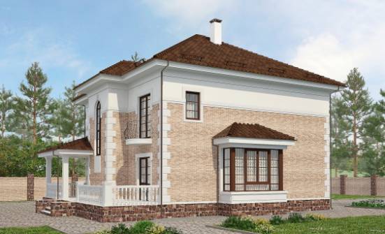 220-008-П Проект двухэтажного дома, уютный загородный дом из кирпича Белореченск | Проекты домов от House Expert