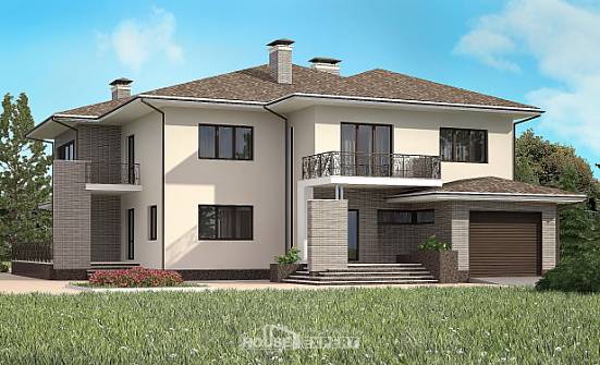 500-001-П Проект трехэтажного дома и гаражом, огромный домик из кирпича Краснодар | Проекты домов от House Expert
