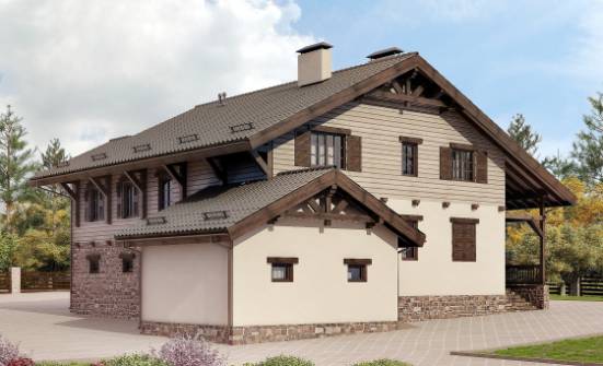 255-002-П Проект двухэтажного дома с мансардой, гараж, просторный коттедж из пеноблока Славянск-на-Кубани | Проекты домов от House Expert