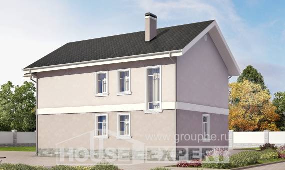 170-008-П Проект двухэтажного дома, небольшой загородный дом из твинблока, Новороссийск