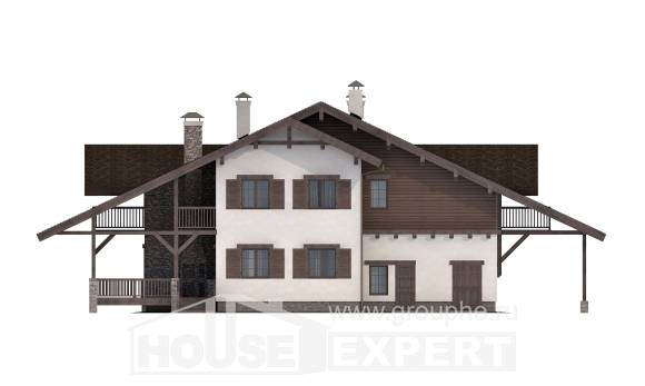320-001-П Проект двухэтажного дома с мансардным этажом, гараж, огромный домик из кирпича, Апшеронск