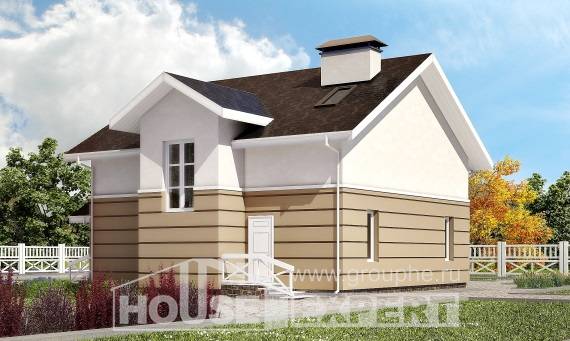 155-009-П Проект двухэтажного дома мансардой, уютный домик из бризолита, Абинск