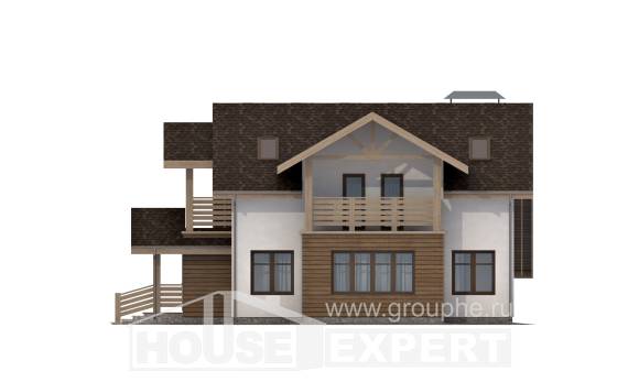 155-010-Л Проект двухэтажного дома мансардный этаж, гараж, доступный домик из газобетона, Новороссийск | Проекты домов от House Expert