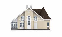 275-001-Л Проект двухэтажного дома с мансардой, гараж, красивый загородный дом из кирпича, Курганинск | Проекты домов от House Expert