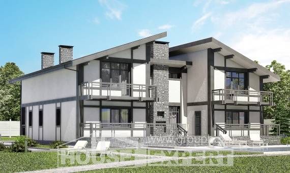 280-002-П Проект двухэтажного дома с мансардным этажом, бюджетный загородный дом из кирпича, Анапа | Проекты домов от House Expert