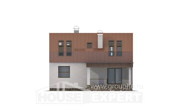 120-004-Л Проект двухэтажного дома с мансардой, доступный загородный дом из теплоблока, Горячий Ключ