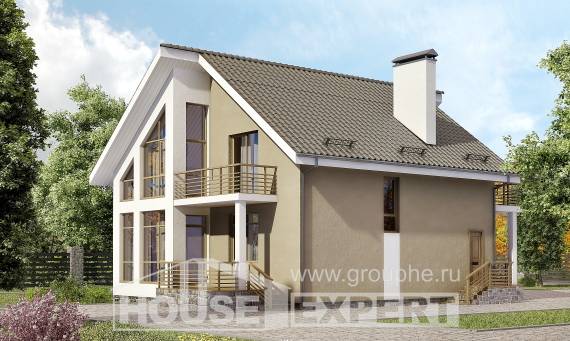 170-006-Л Проект двухэтажного дома с мансардой, красивый коттедж из арболита, Абинск