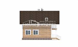 130-001-П Проект двухэтажного дома мансардный этаж, бюджетный загородный дом из дерева, Крымск