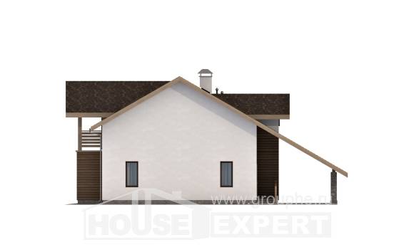 155-010-Л Проект двухэтажного дома с мансардой и гаражом, уютный загородный дом из теплоблока, Геленджик | Проекты домов от House Expert
