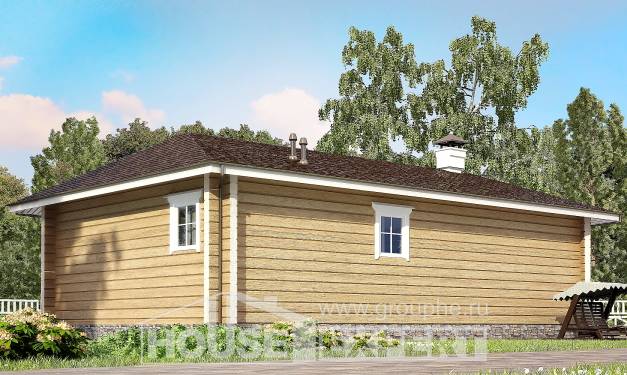 095-001-Л Проект одноэтажного дома, компактный домик из дерева, Приморско-Ахтарск