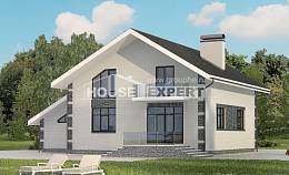 180-001-П Проект двухэтажного дома с мансардой и гаражом, скромный домик из бризолита, Абинск