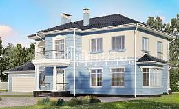 285-003-Л Проект двухэтажного дома и гаражом, современный домик из кирпича, Геленджик