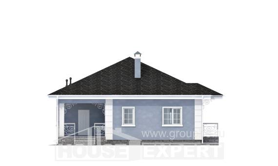 100-001-П Проект одноэтажного дома, скромный коттедж из арболита, Ейск
