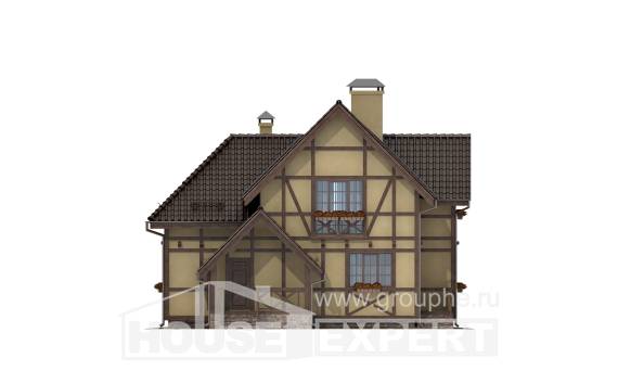 160-003-П Проект двухэтажного дома мансардой, красивый домик из пеноблока, Кореновск