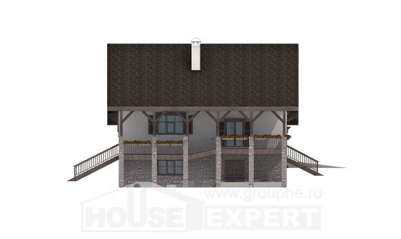 300-003-П Проект трехэтажного дома с мансардным этажом, гараж, современный домик из кирпича, Апшеронск