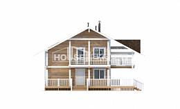 130-001-П Проект двухэтажного дома мансардный этаж, скромный дом из дерева, Армавир