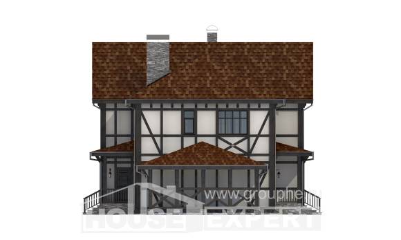 180-004-Л Проект двухэтажного дома с мансардным этажом, гараж, классический домик из кирпича, Апшеронск