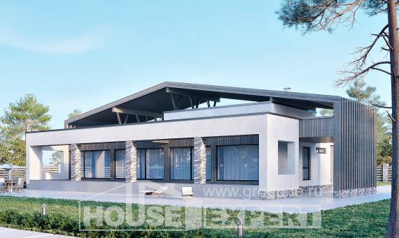 170-011-Л Проект одноэтажного дома, экономичный загородный дом из кирпича Приморско-Ахтарск | Проекты домов от House Expert