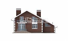 180-001-Л Проект двухэтажного дома с мансардным этажом и гаражом, недорогой дом из твинблока, Славянск-на-Кубани