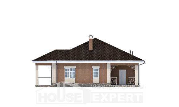 100-004-П Проект одноэтажного дома, классический домик из твинблока, Лабинск | Проекты домов от House Expert