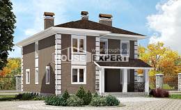 185-002-П Проект двухэтажного дома, классический загородный дом из твинблока, Кропоткин