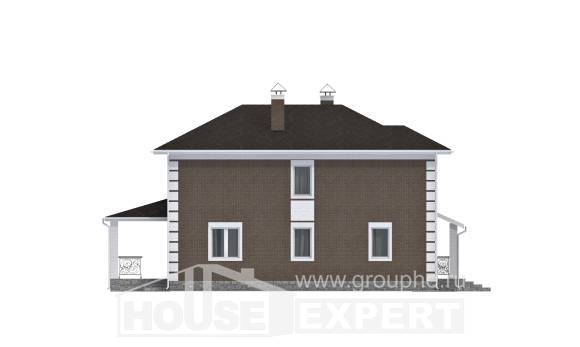 185-002-П Проект двухэтажного дома, недорогой дом из блока, Краснодар