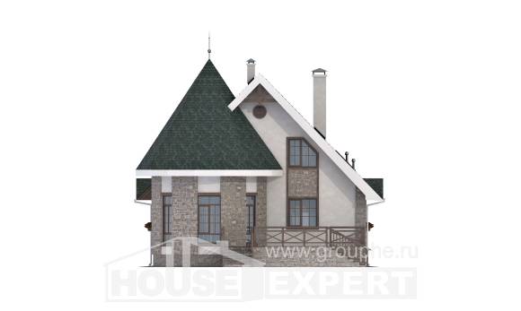 170-003-Л Проект двухэтажного дома с мансардой, красивый дом из газосиликатных блоков, Кореновск