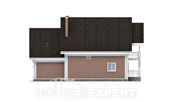 185-003-П Проект двухэтажного дома с мансардным этажом и гаражом, классический дом из арболита, Лабинск