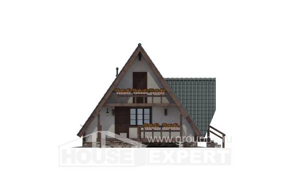 070-003-П Проект двухэтажного дома с мансардой, простой дом из бревен, Горячий Ключ