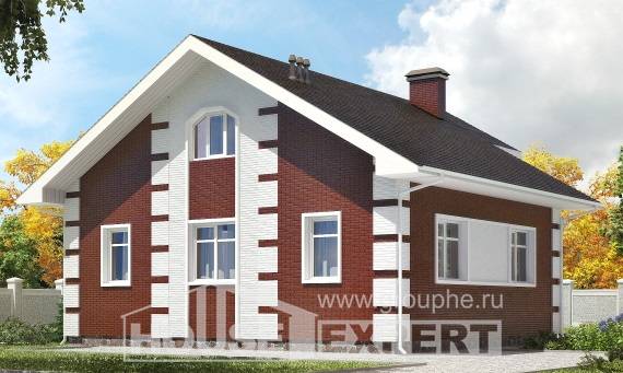 115-001-П Проект двухэтажного дома с мансардой, уютный домик из твинблока, Крымск
