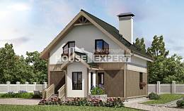 105-001-Л Проект двухэтажного дома мансардой, скромный домик из арболита, Абинск