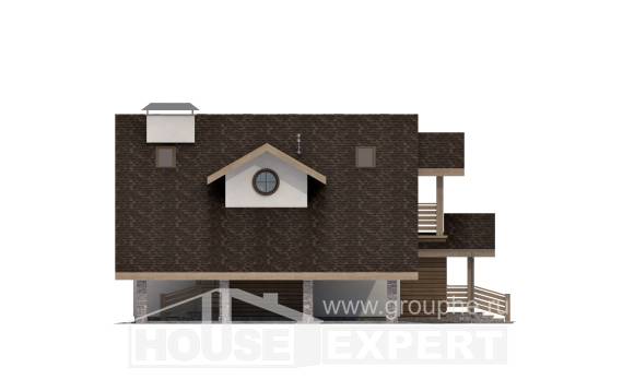 155-010-Л Проект двухэтажного дома мансардный этаж и гаражом, уютный домик из арболита, Геленджик | Проекты домов от House Expert