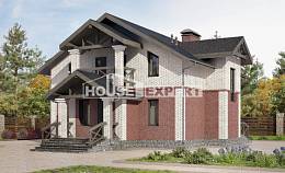 160-014-Л Проект двухэтажного дома, небольшой загородный дом из теплоблока, Абинск