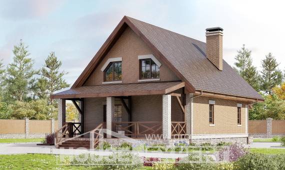 160-011-Л Проект двухэтажного дома с мансардным этажом, бюджетный коттедж из бризолита, Белореченск