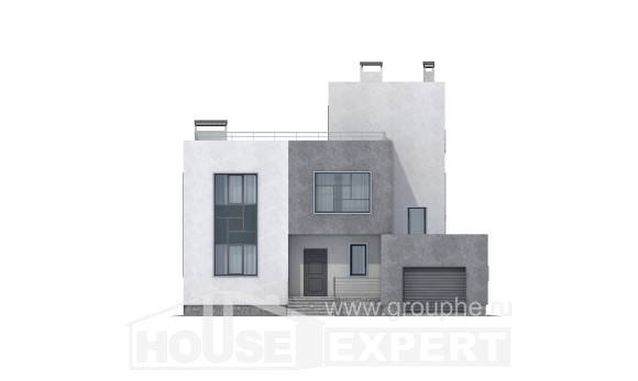 255-001-П Проект двухэтажного дома, гараж, красивый дом из пеноблока, Кореновск