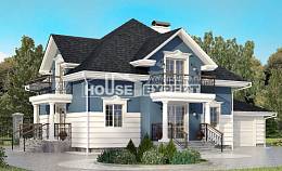 180-002-П Проект двухэтажного дома с мансардным этажом, гараж, средний загородный дом из кирпича Абинск | Проекты домов от House Expert
