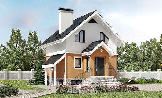 100-005-Л Проект трехэтажного дома с мансардой, бюджетный дом из газобетона, Тихорецк