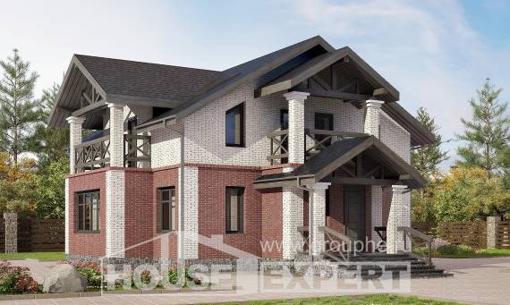 160-014-Л Проект двухэтажного дома, бюджетный коттедж из поризованных блоков, Белореченск