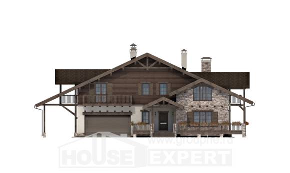 340-003-П Проект двухэтажного дома мансардой, гараж, красивый домик из кирпича, Краснодар