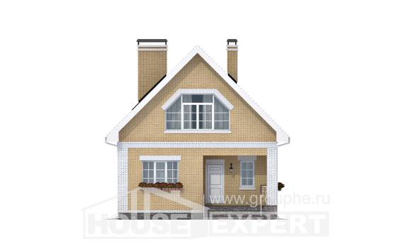 130-004-П Проект двухэтажного дома с мансардой, недорогой дом из пеноблока, Белореченск