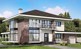 275-002-П Проект двухэтажного дома и гаражом, большой домик из кирпича, Лабинск