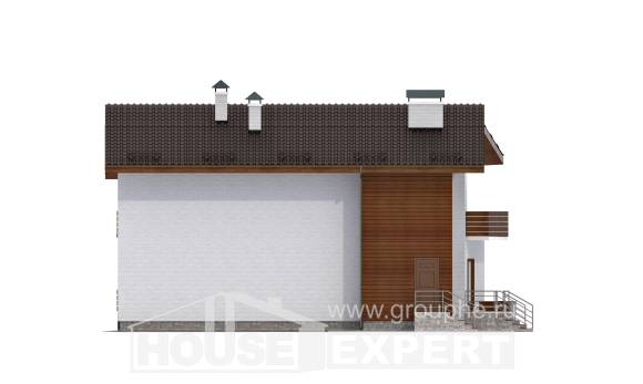 180-009-П Проект двухэтажного дома с мансардным этажом, уютный коттедж из кирпича, Лабинск