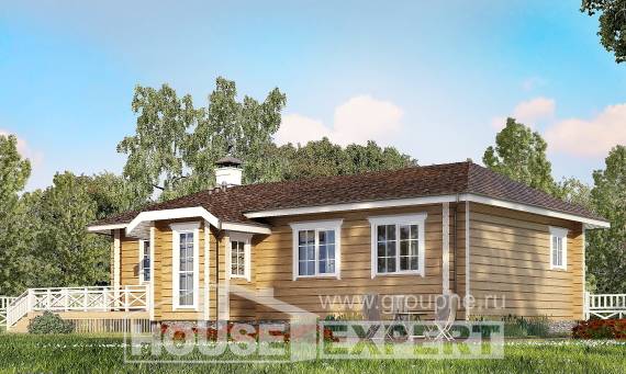 095-001-Л Проект одноэтажного дома, недорогой загородный дом из дерева, Славянск-на-Кубани
