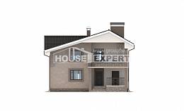 210-003-П Проект двухэтажного дома с мансардой, уютный домик из поризованных блоков, Приморско-Ахтарск | Проекты домов от House Expert