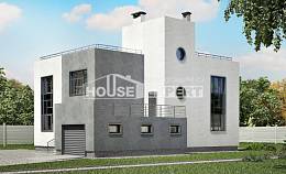 255-001-П Проект двухэтажного дома, гараж, современный домик из твинблока, Сочи
