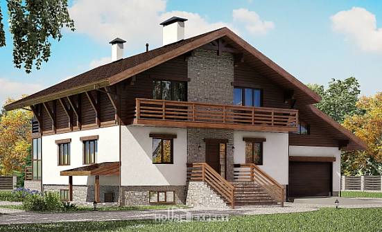 420-001-П Проект трехэтажного дома с мансардным этажом и гаражом, уютный дом из кирпича, Приморско-Ахтарск