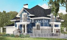180-002-П Проект двухэтажного дома с мансардным этажом и гаражом, уютный домик из кирпича, Анапа